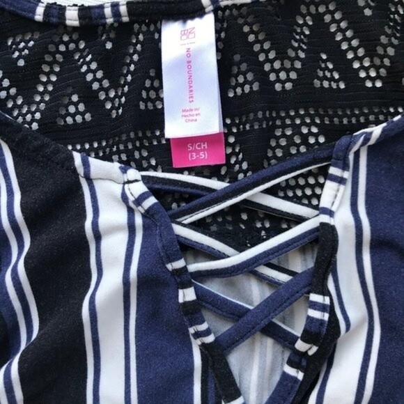 NO Boundaries Bundles Girl Junior  Dress Blue Stripe and Pink Tie Dye Size Small - Picture 12 of 14